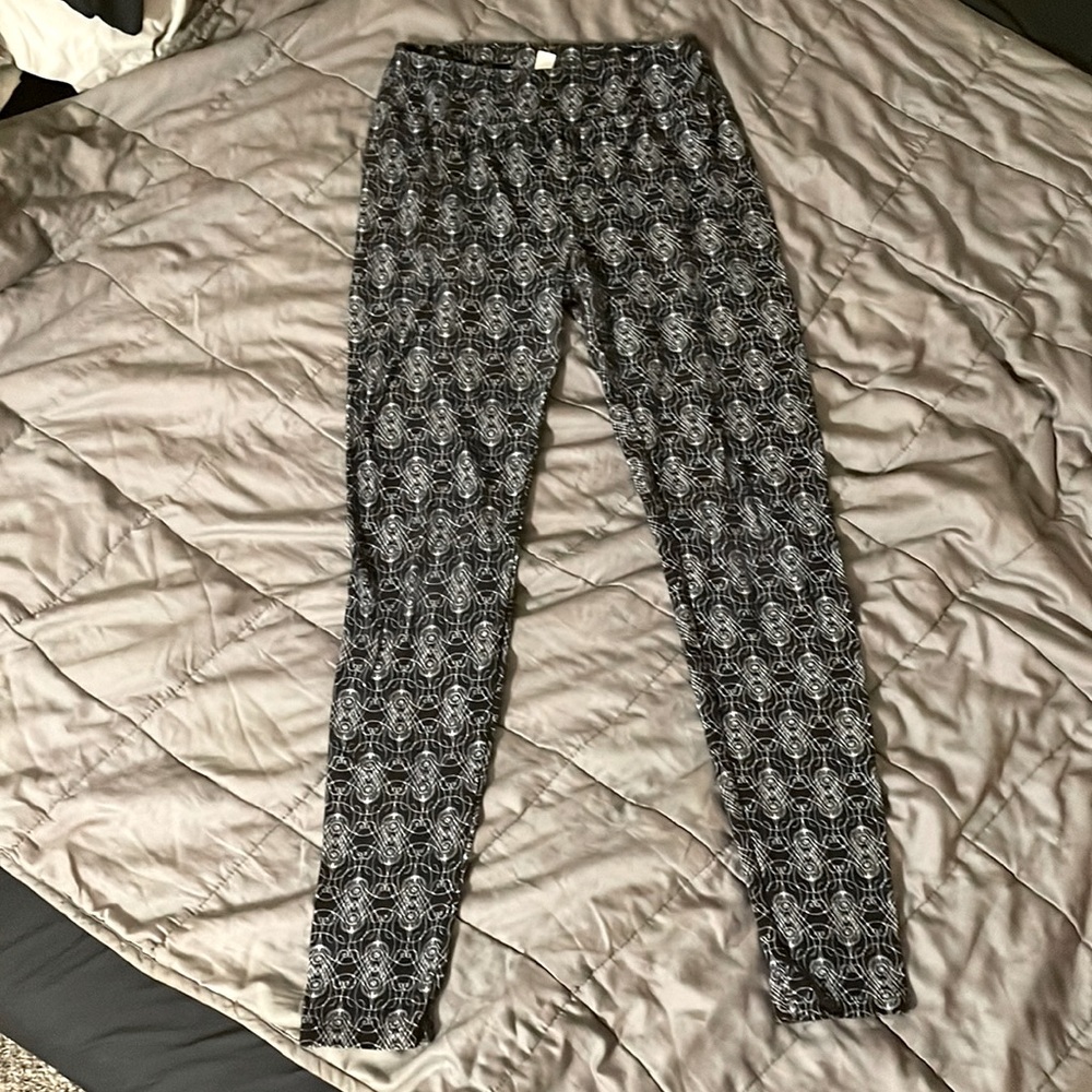 Women’s One-Size Printed Black LuLaRoe Leggings